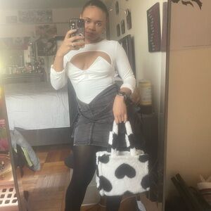 Black and White Heart Pattern Bag